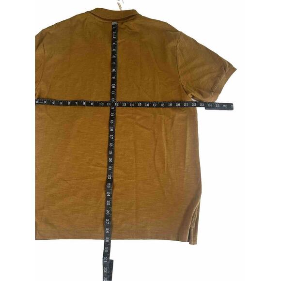 Scotch & Soda Men’s Short Sleeve Polo Shirt Large Golden Rust Yellow Brown - Picture 5 of 10